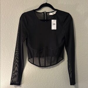 Astr Black Asymmetrical Fitted Bodysuit